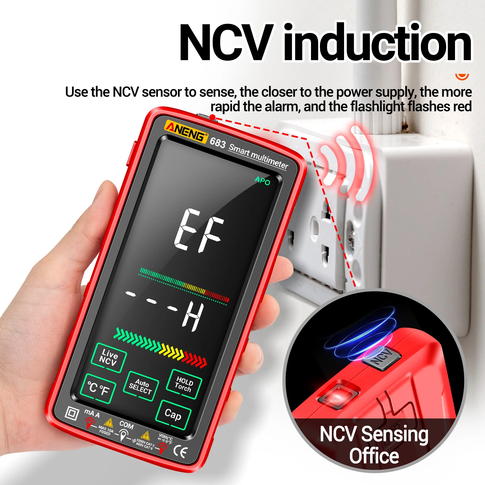 ANENG 683/682/681 6000 Counts  Touch Screen Digital Multimeter Smart Anti-burn Universal Meter VA Reverse Display NCV Tester