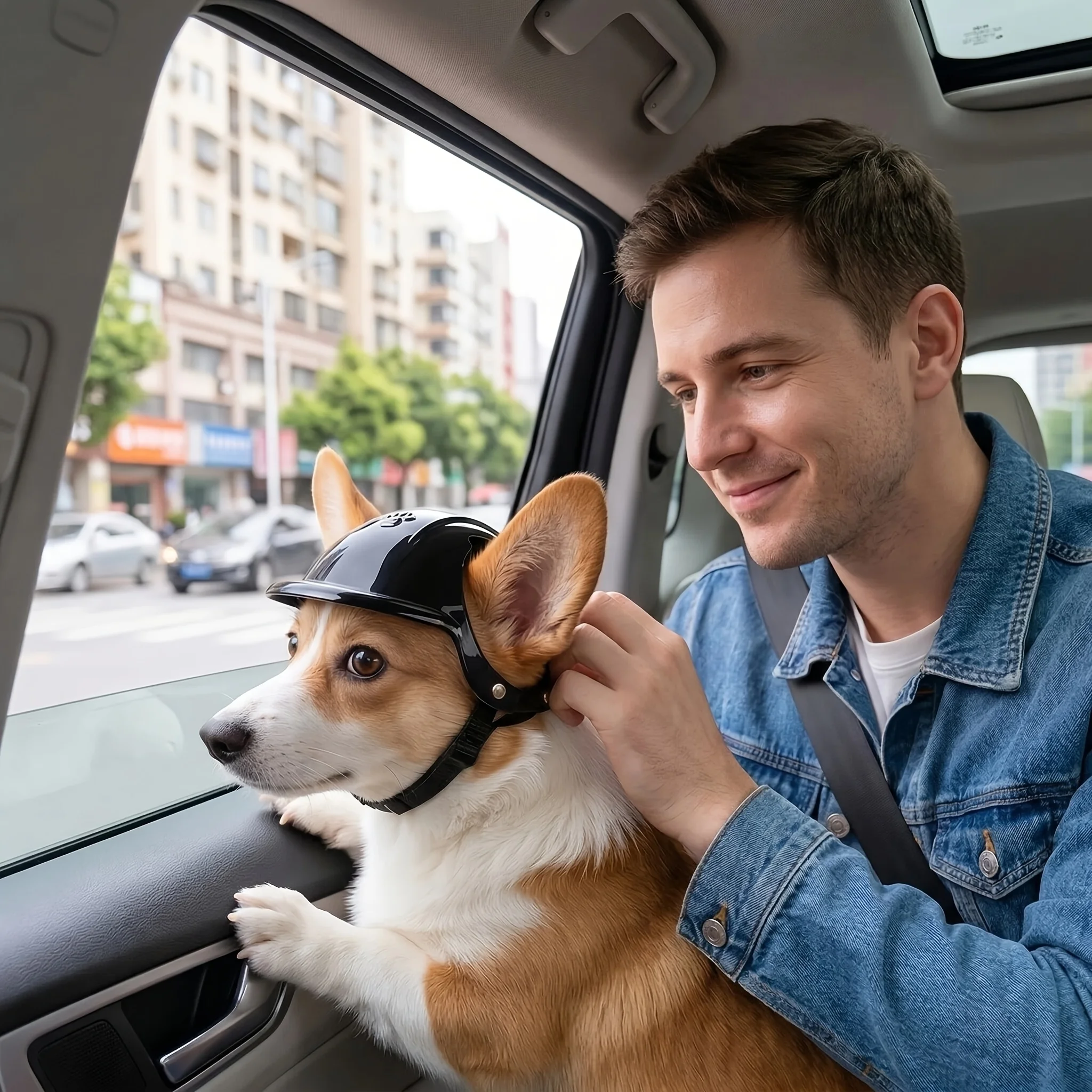 Motorcycle Gear For Dogs - Pet Head Ears Helmet Hat, Motorcycle