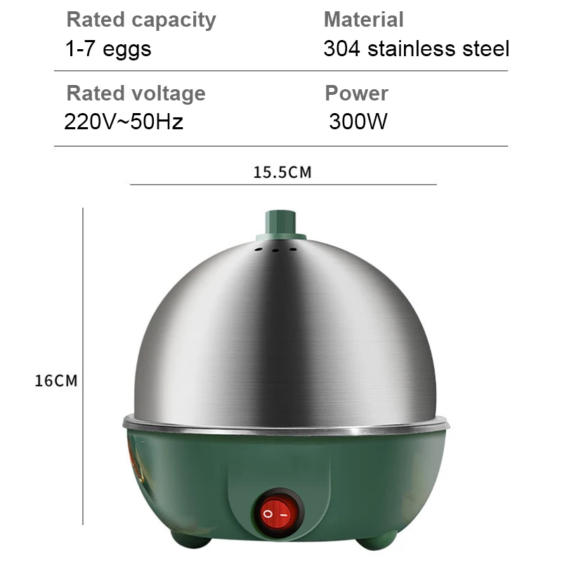 DMWD Household Electric Egg Steamer Boiler Stainless Steel Automatic Multi Food Cooker 7 Eggs Egg Custard Steaming Cooker 220V