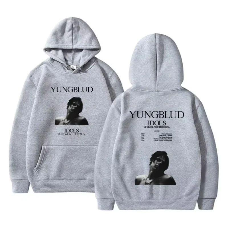 Singer Yungblud IDOLS The World Tour 2025 men 's hoodie casual Hip Hop men' s retro hoodie