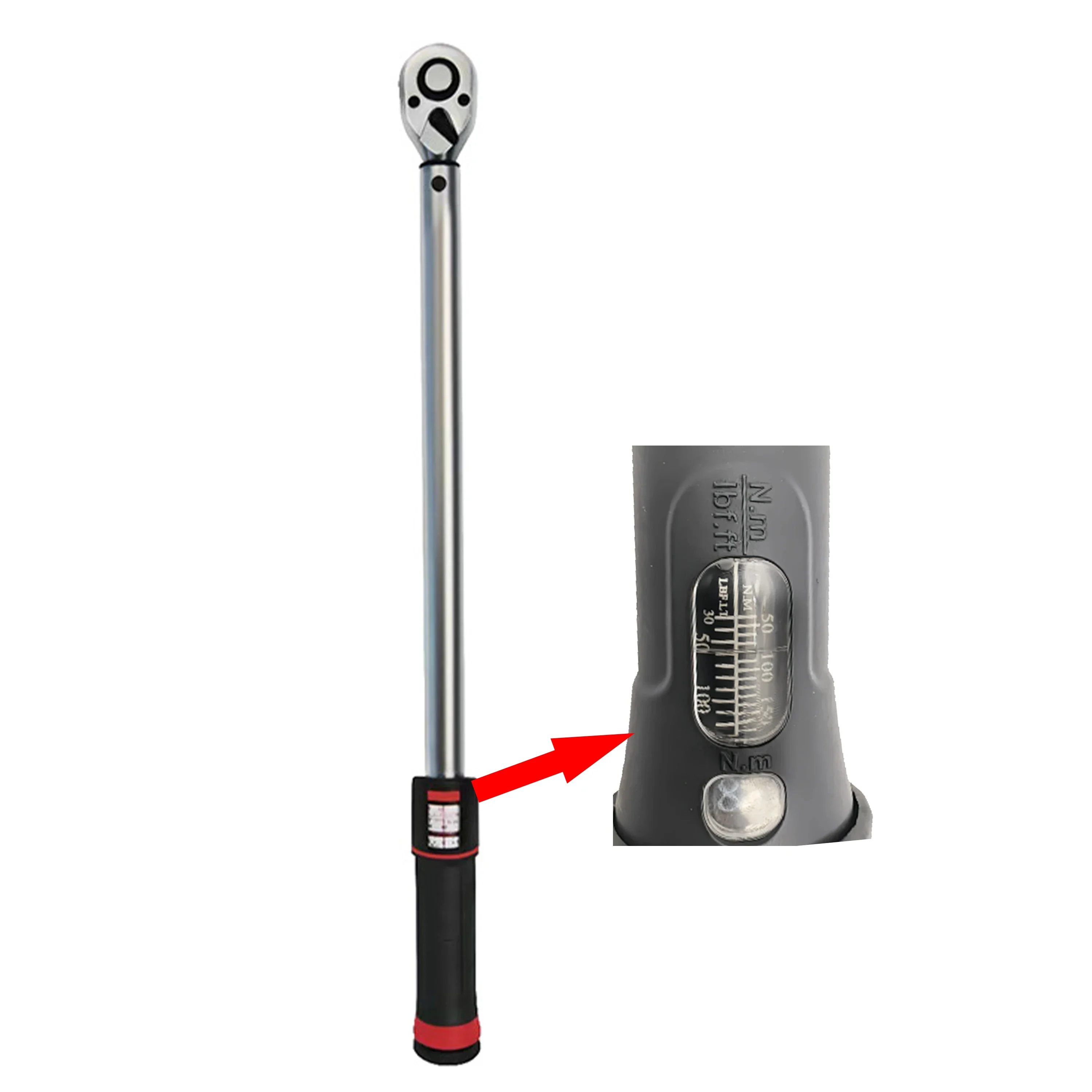 Click-Style Precision Adjustable Torque Wrench Easy to Read Window Scale 1/2 inch Drive for Motorcycle & Bike Maintenance