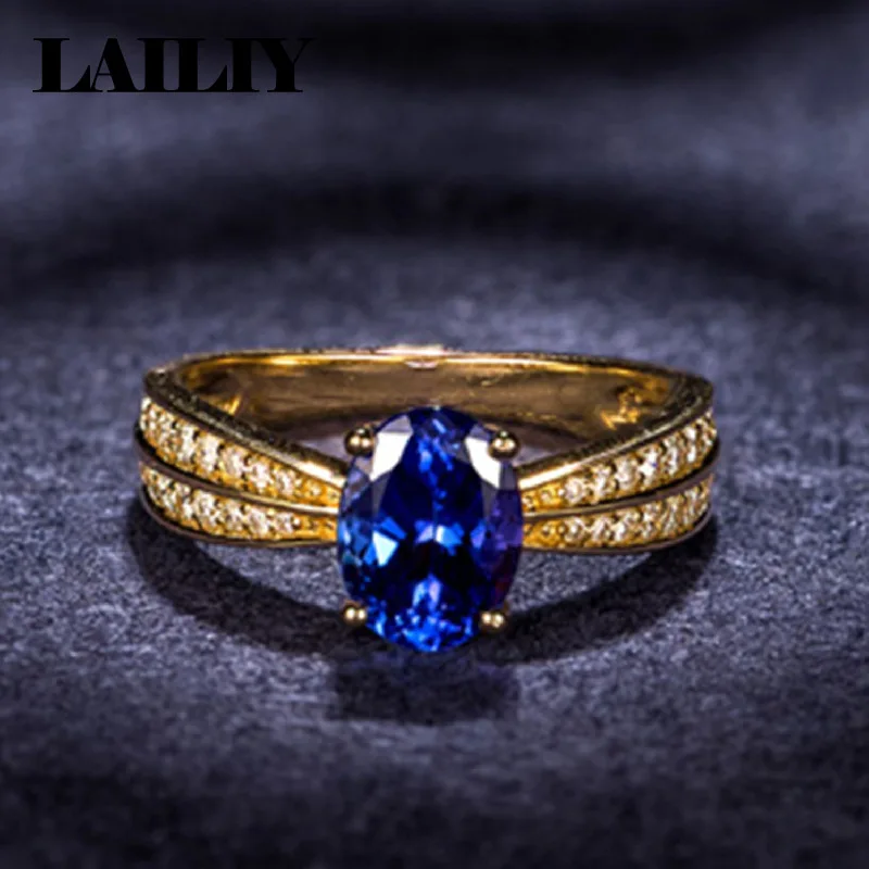 Men's 925 Sterling Silver 18K Gold Double Row Diamond Adjustable Ring