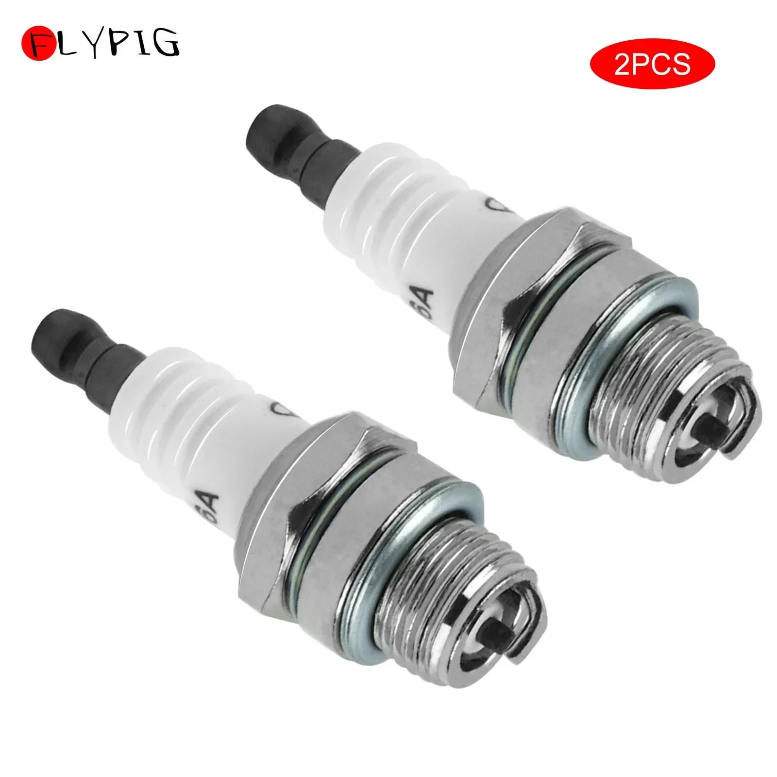 2x Standard Spark Plug 2-Stroke for L7T CJ8 AM54450 010769 BM6A BPMR7A 33cc 47cc 49cc Chainsaw Scooter ATV Dirt Pocket Bike Kart