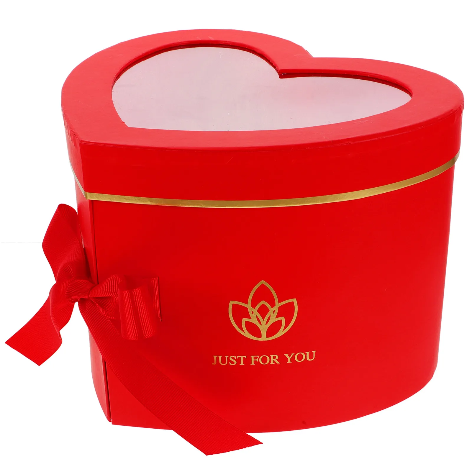 

Heart Shaped Gift Box with Rotating Tray Flower Packaging Box for Bouquet Preservation Romantic Display Case for Gifts