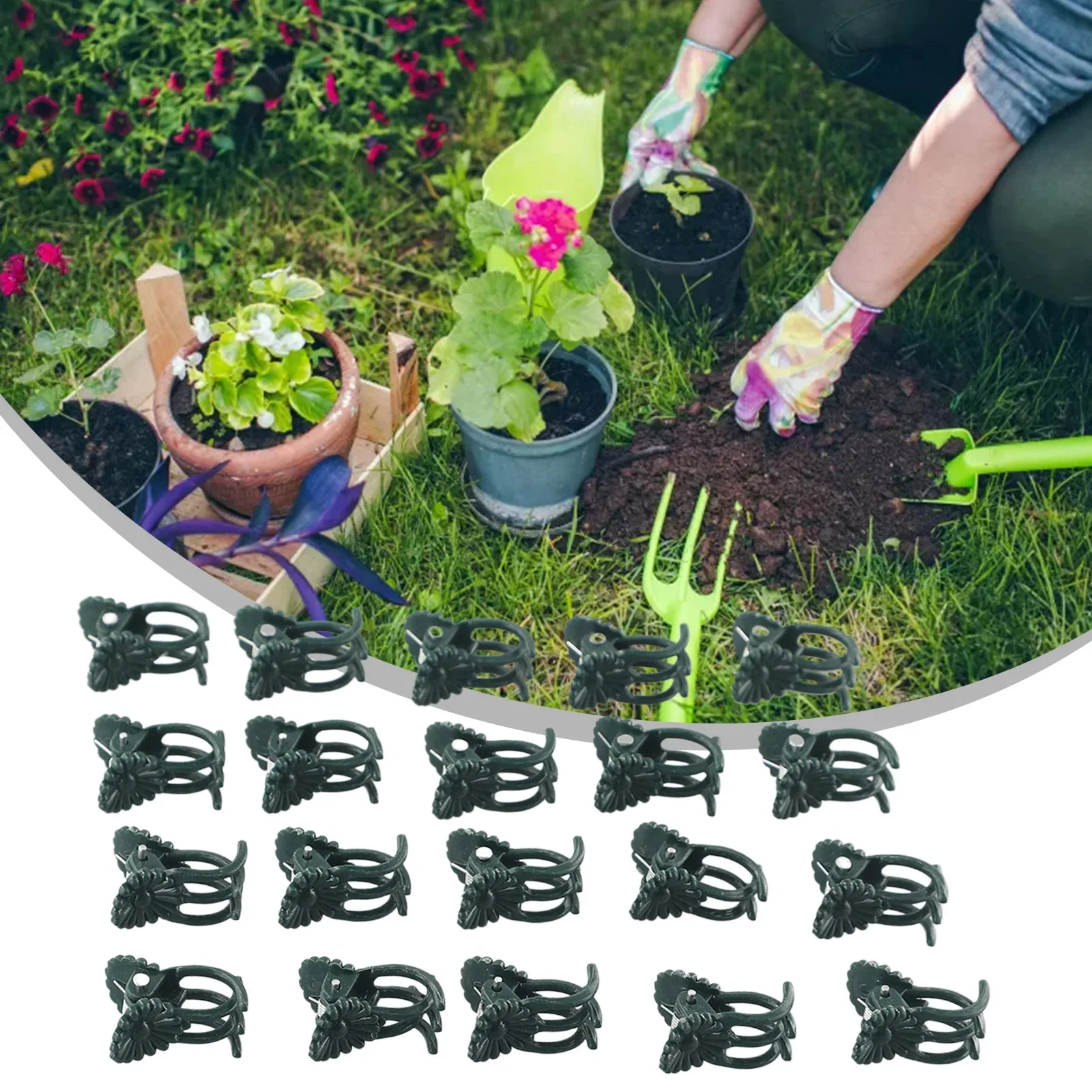 20pcs Garden Plant Clips Butterfly Orchid Clips Plant Support Stem Clamps Garden Flower Vine Plant Support Garden Tool Set