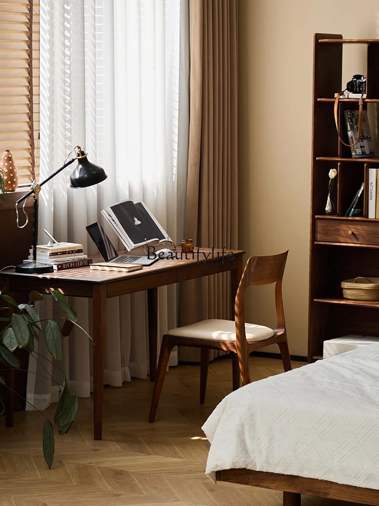 

North American black walnut desk Nordic modern simple all-solid wood desk