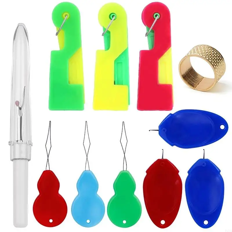 

34YA Needle Threaders with Thimble Sewing Tool Handmade Craft Set Supplies