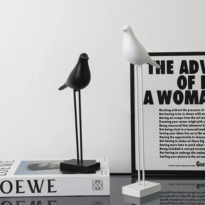 الراتنج تمثال الطيور الحرف اليدوية الديكور التلوين الاصطناعي الشمال الطيور الديكور ديكور المنزل مكتب سطح المكتب النحت #3