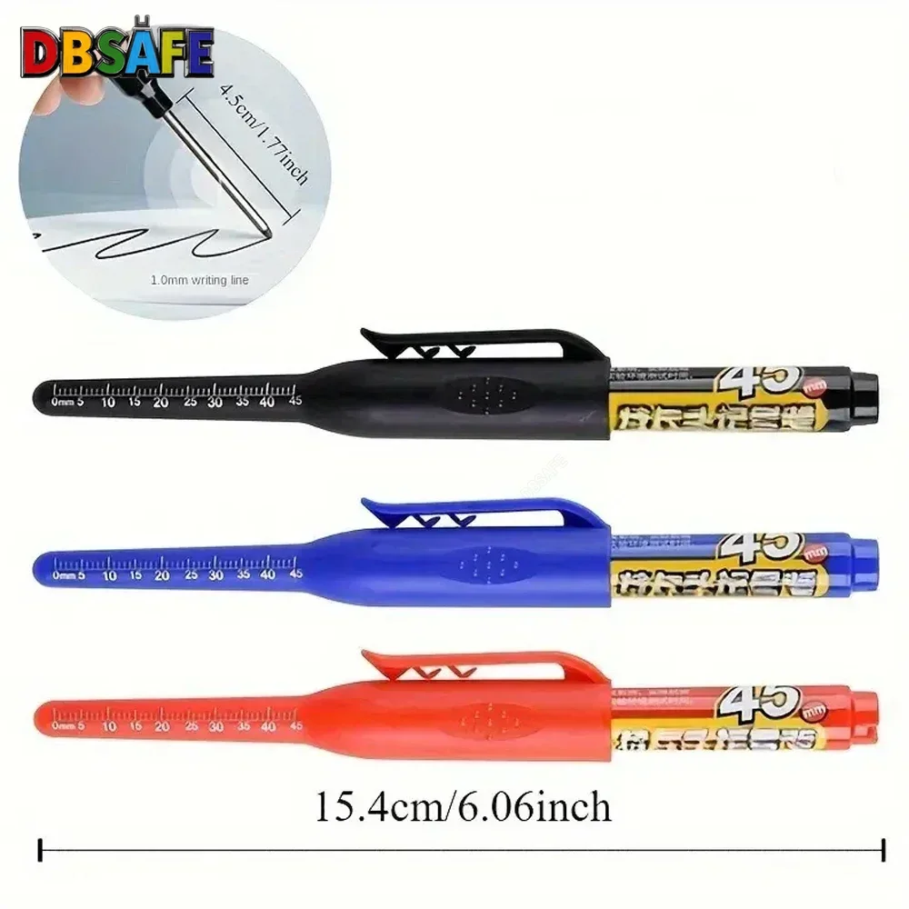

1-6Pcs 45mm Waterproof Long Nib Deep Hole Markers Pen Tile Carpenter Multi Purpose Woodworking Black Blue Red Ink Art Supplies