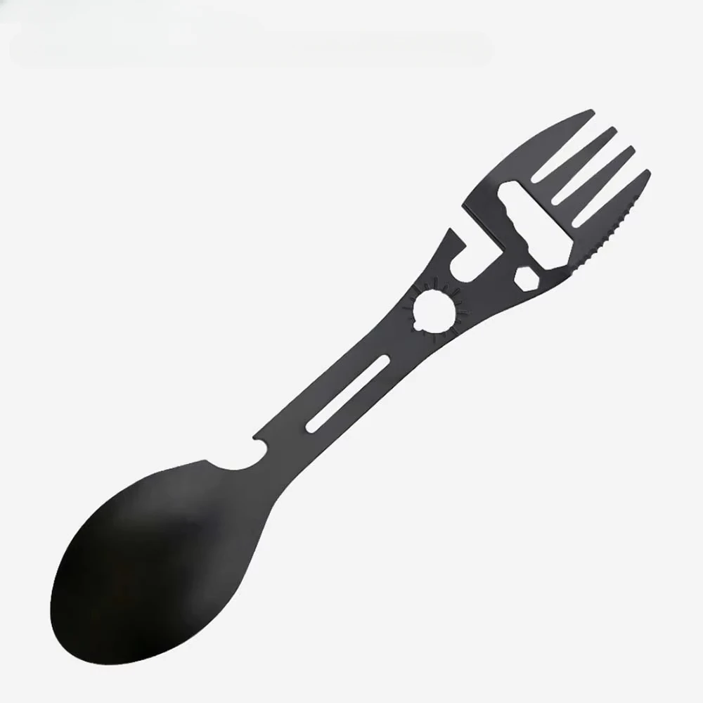 التخييم متعددة الوظائف صافرة سكين بقاء شوكة ملعقة المطبخ في الهواء الطلق متعددة الوظائف وجع فتاحة الزجاجات