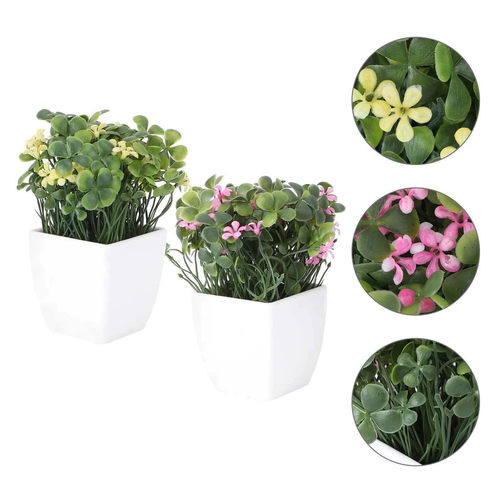 

2pcs Realistic Floral Arrangements Vase Wedding Party Home Banquet Decoration Greenery Pot Desktop Ornament Simulation Flower