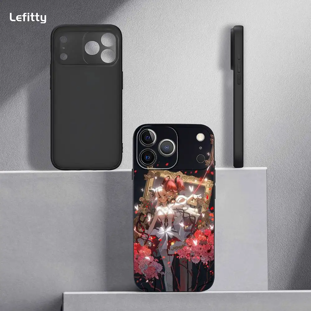 Casing Ponsel Carlotta Wuthering Waves yang Lucu Untuk IPhone 17 16 15 14 13 12 11 Pro Max Plus Mini Hitam Berlapis Lembut Funda