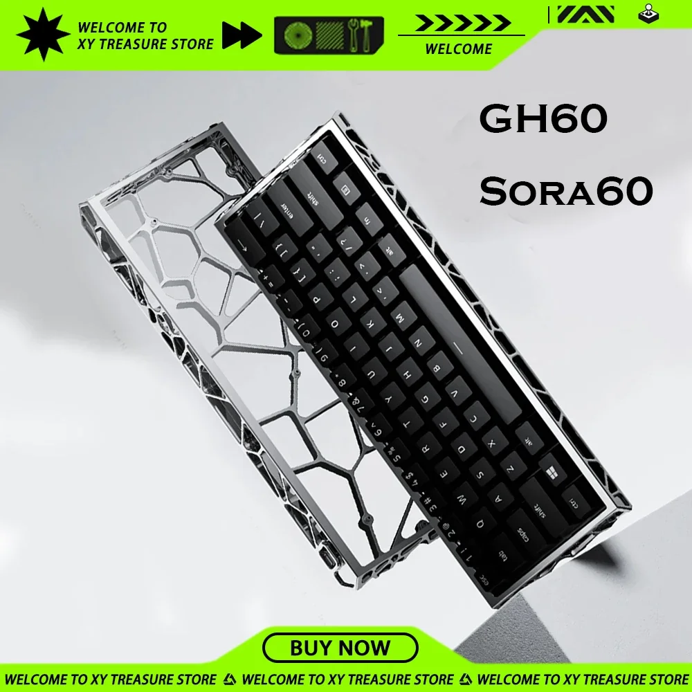 UR Studio Sora 60 Mechanical Keyboard Kit SGH 60 Aluminum Alloy CNC Shell Hollow Out Keyboard Custom Esports Office Keyboard Kit