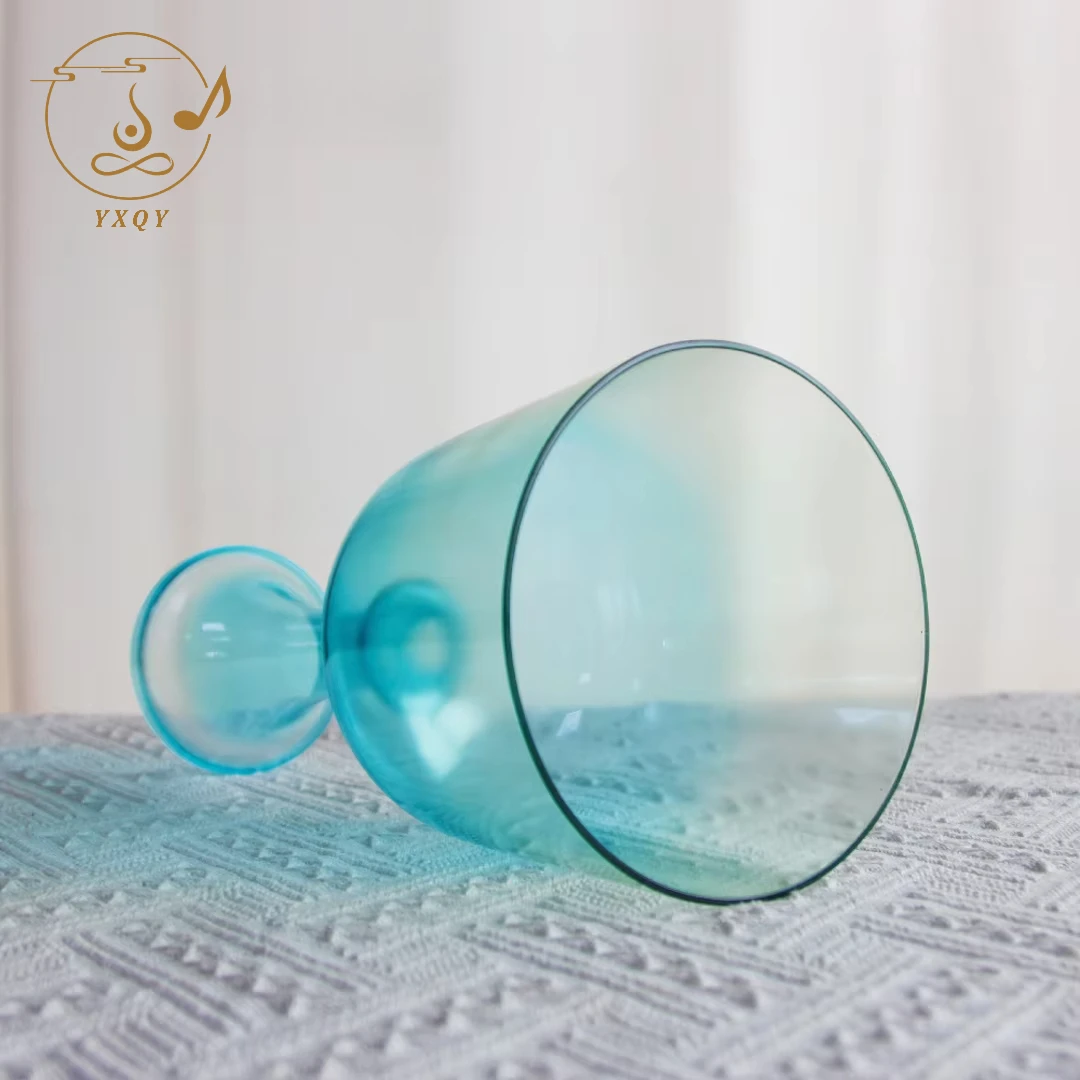 YXQY handheld music singing bowl,  5.5-8.75inch top of the line transparent spray painted sound therapy instrument