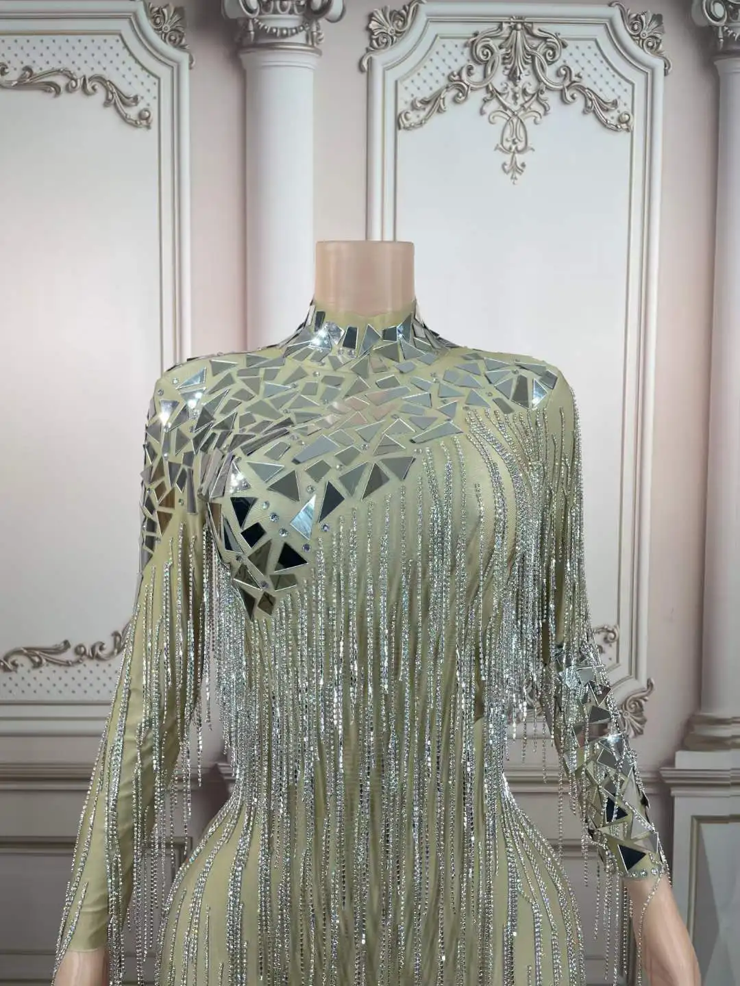 Kobiety cekiny Rhinestone urodziny oszałamiająca scena frędzle body bal Party klub nocny Drag Queen wykonaj kombinezony piosenkarza 2025