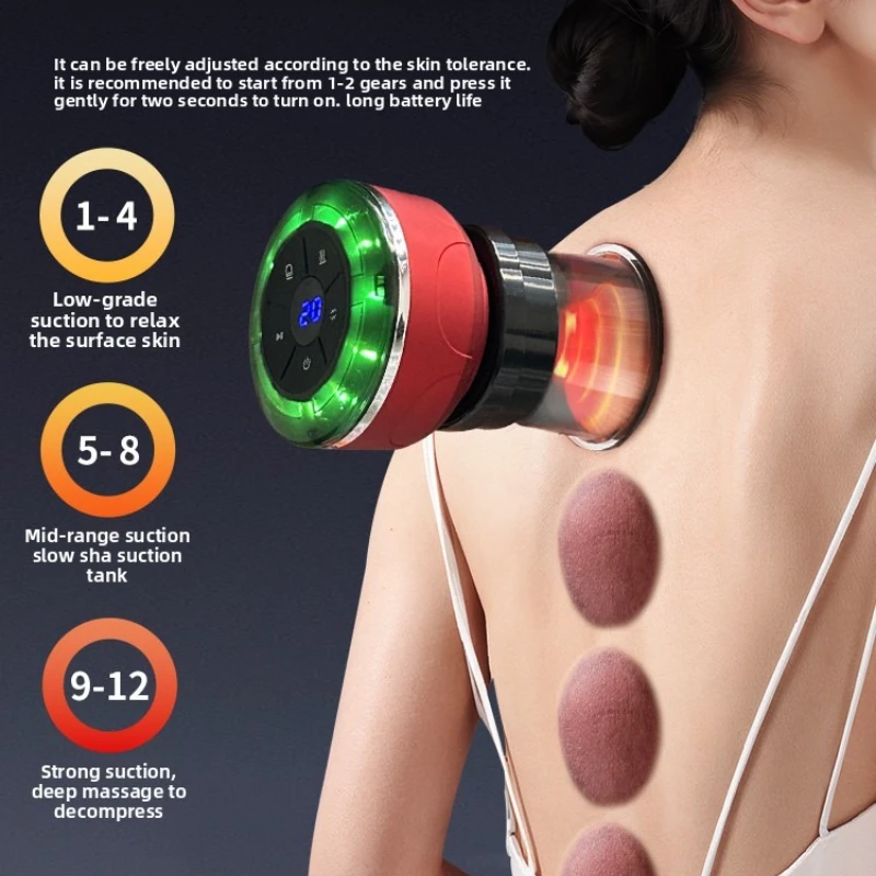 Electric Vacuum Cupping Massage Anti Cellulite Negative Pressure Massager Fat Burning Massager for Body Neck Muscle Soreness