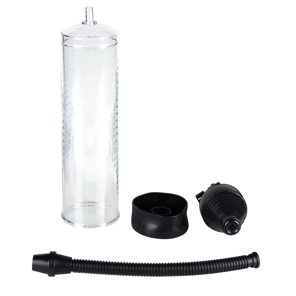 3 Soft Comfort Rings Manual Vacuum Training Kit Clear Cylinder Flexible Hose Skin Friendly Portable Care Accessory For Men 18+