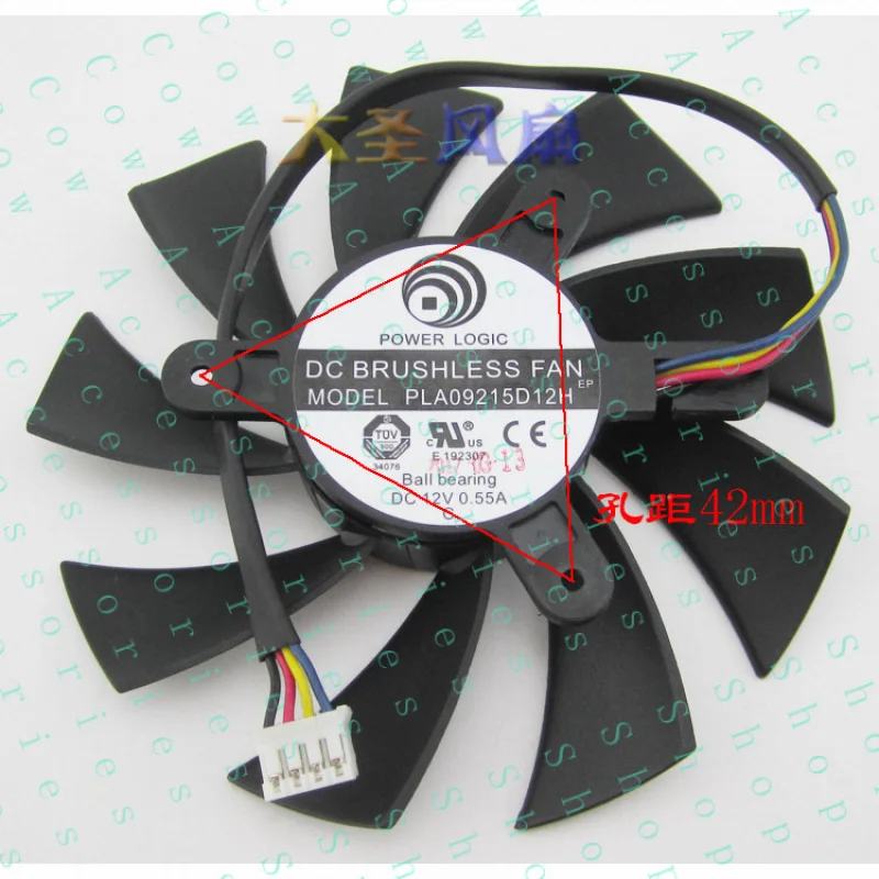 PP+  87mm Fan Powercolor HD7800 HD7870 Video Card Power Logic PLA09215D12H