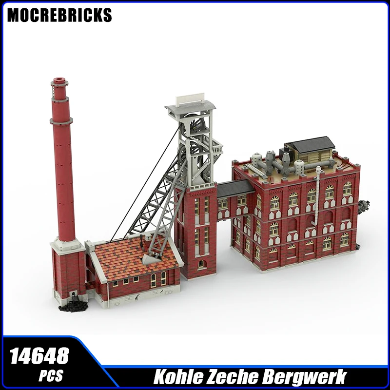 Classic Film Scene Architecture Coal Colliery Mine MOC Building Block Parts Assembly Model Bricks Toys Children's Christmas Gift