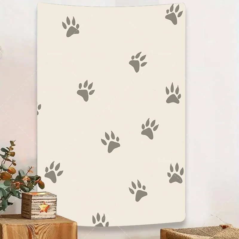 

1pc Wall Tapestry Paw Print Pattern Wall Tapestry - Modern Farmhouse Decor for Living Room