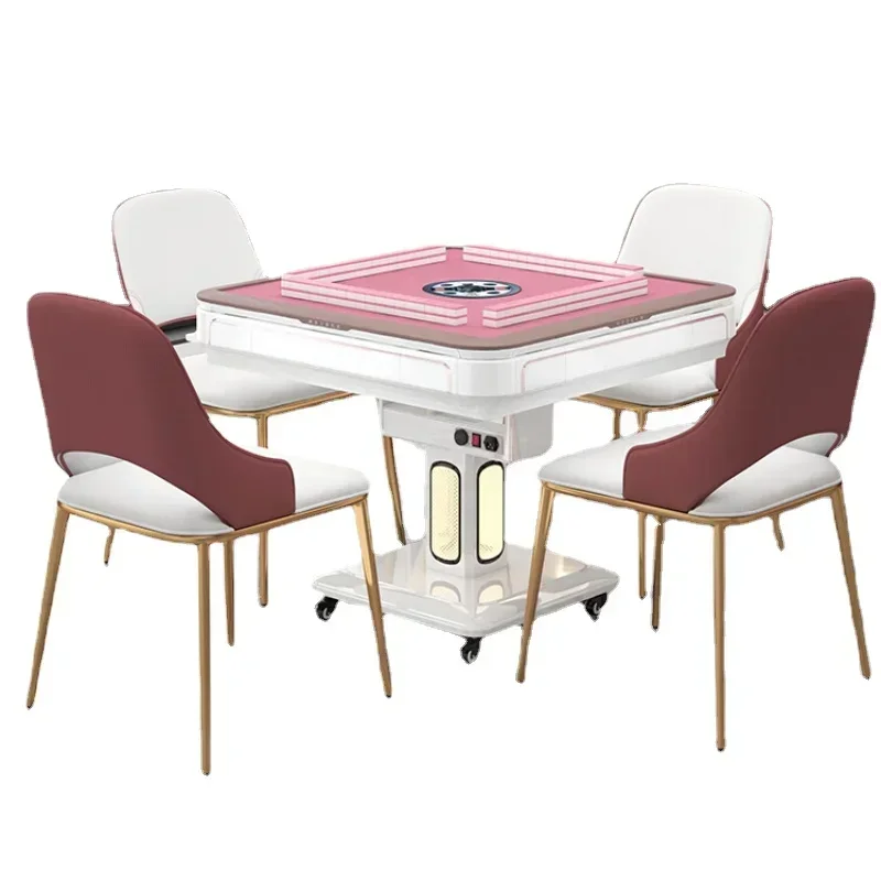 lmm  Mahjong Machine Automatic Pink High-End Affordable Luxury Household Dining Table Dual-Use Mahjong Table