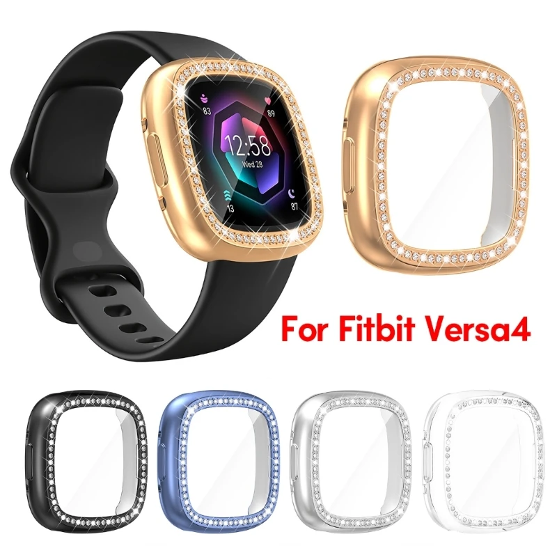 Protetor de tela caso para fitbit versa 4 versa4 smartwatch cobertura completa pc capa protetora lavável escudo do amortecedor da pele