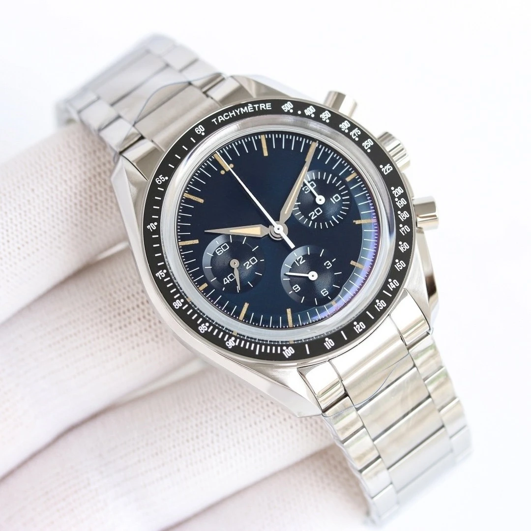 ساعة ميكانيكية أوتوماتيكية بالكامل للرجال والنساء الفاخرة سلسلة ثلاث عيون متعددة الوظائف عتيقة 2025 ساعة ماركة