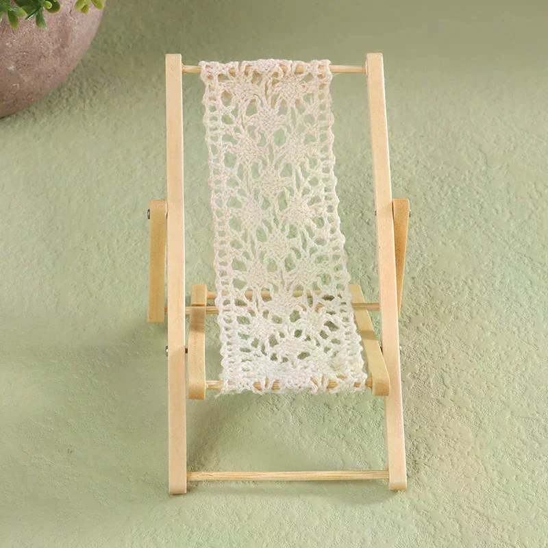 1/12 Poppenhuis Opvouwbare Ligstoel Poppenhuis Lounge Ligstoel Model Poppenhuis Mini Meubelaccessoires