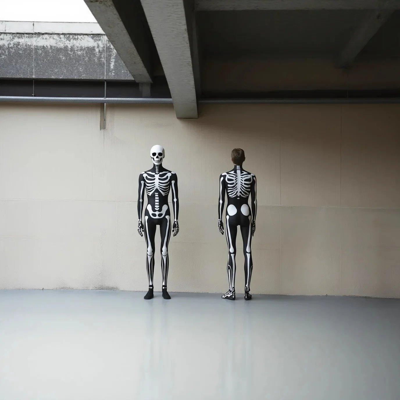 Steampunk ملابس للرجال هالوين الرجال النساء الهيكل العظمي تأثيري بذلة وقناع حفلة الجمجمة زي مرونة داخلية رومبير