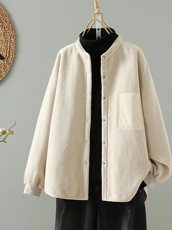 Feminino dupla face fce jaet solto ajuste thiened gola cardigan longo sve vintage sle inverno outerwear