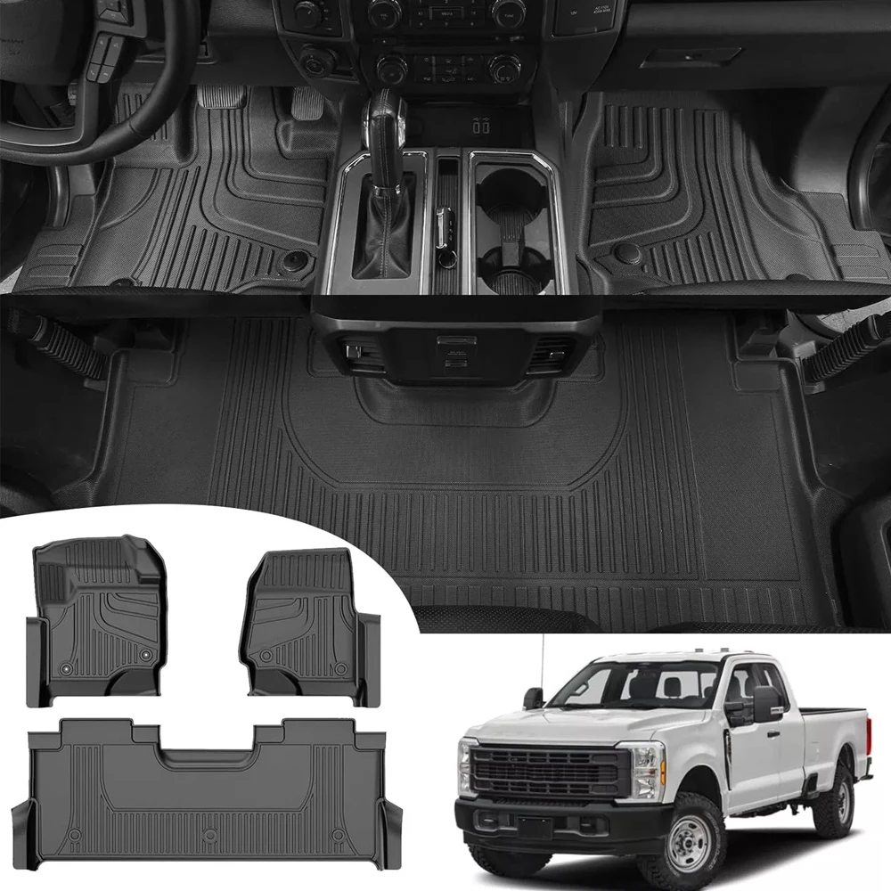 

High Quality Car Accessories 3D TPE Floor Mats Liners for 2017-2025 Ford F-250 F350 F450 Super Duty Crew Cab