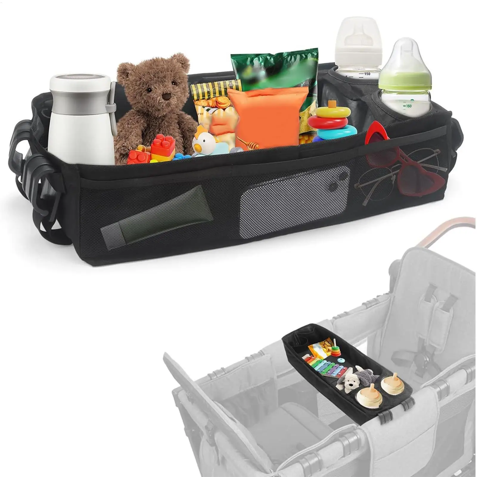

Stroller Tray wagon Pram Snack Plate Kids Cup Holder Toy Placement Pushchair Snack foot mat Accessories for Travel Outdoor