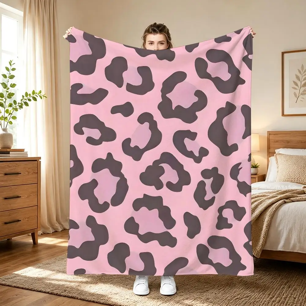 Classic Leopard Throw Lightweight 240g Flannel Blanket Soft Skin-friendly for Summer Cooling