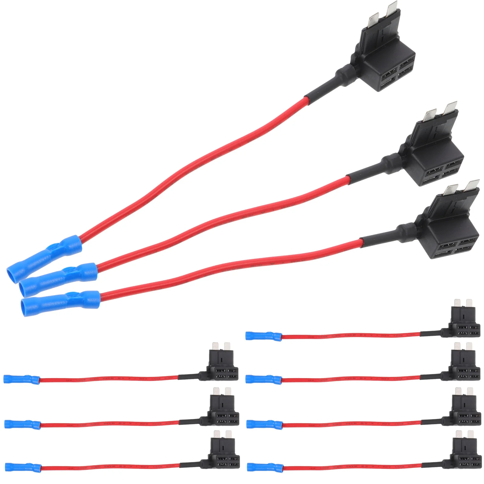 

10pcs Car Inline Holder 16-Gauge Heavy Duty Automotive Fuse Tap Kit For Vehicle Truck Rv Van Fuse Adapter In Line