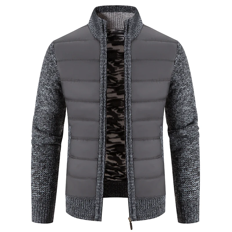 Winter Dicke Fleece Strickjacke Männer Warme Sweatercoat Mode Patchwork Herren Knittde Pullover Jacken Casual Strickwaren Oberbekleidung Männer