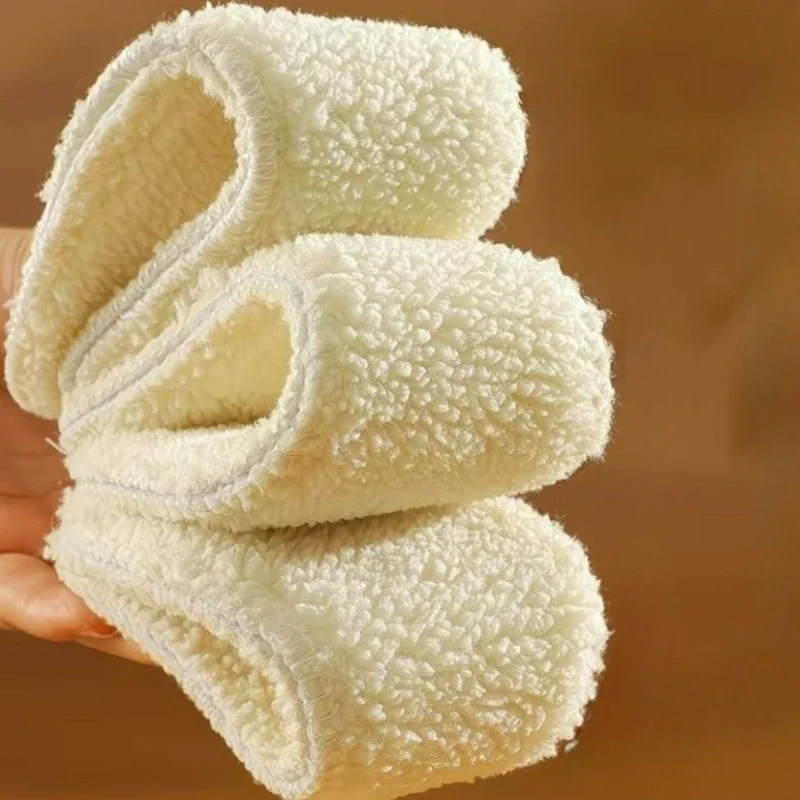 الشتاء الدافئة الصوف الأحذية النعال 1/2 أزواج سميكة جلد الخراف الكشمير أحذية قطنية منصات Coldproof مريحة الثلوج الأحذية نعل