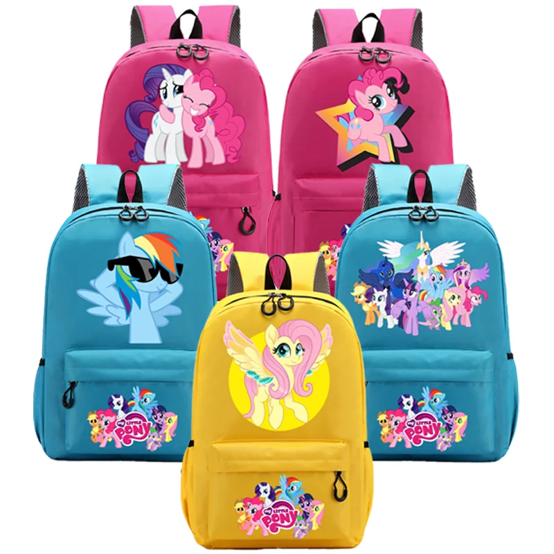 حقائب ظهر للطلاب من My Little Ponys للأولاد والبنات حقيبة مدرسية لطيفة بنمط كرتوني حقائب ذات سعة كبيرة هدايا العودة إلى المدرسة