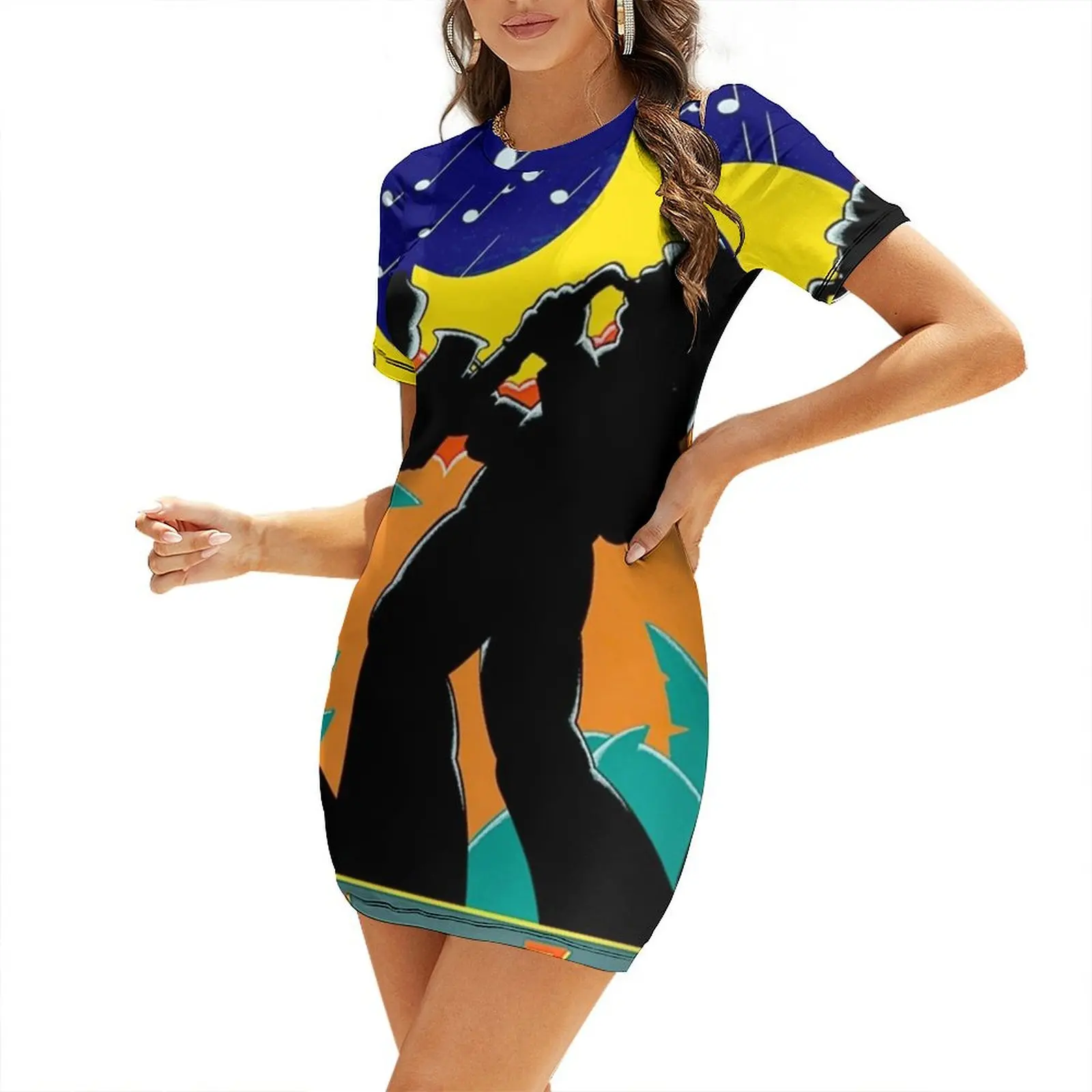 

Orleans Jazz 1980 Short-Sleeved Dress Bride dresses Female dress Dress
