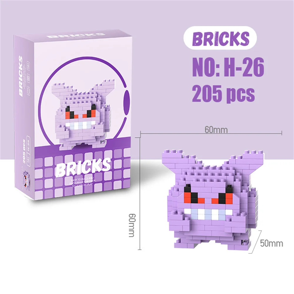 Pokemon Micro Building Blocks Pikachu Dragonite Gengar Mini Bricks Model Kit DIY Toy Gift for Kids view 4