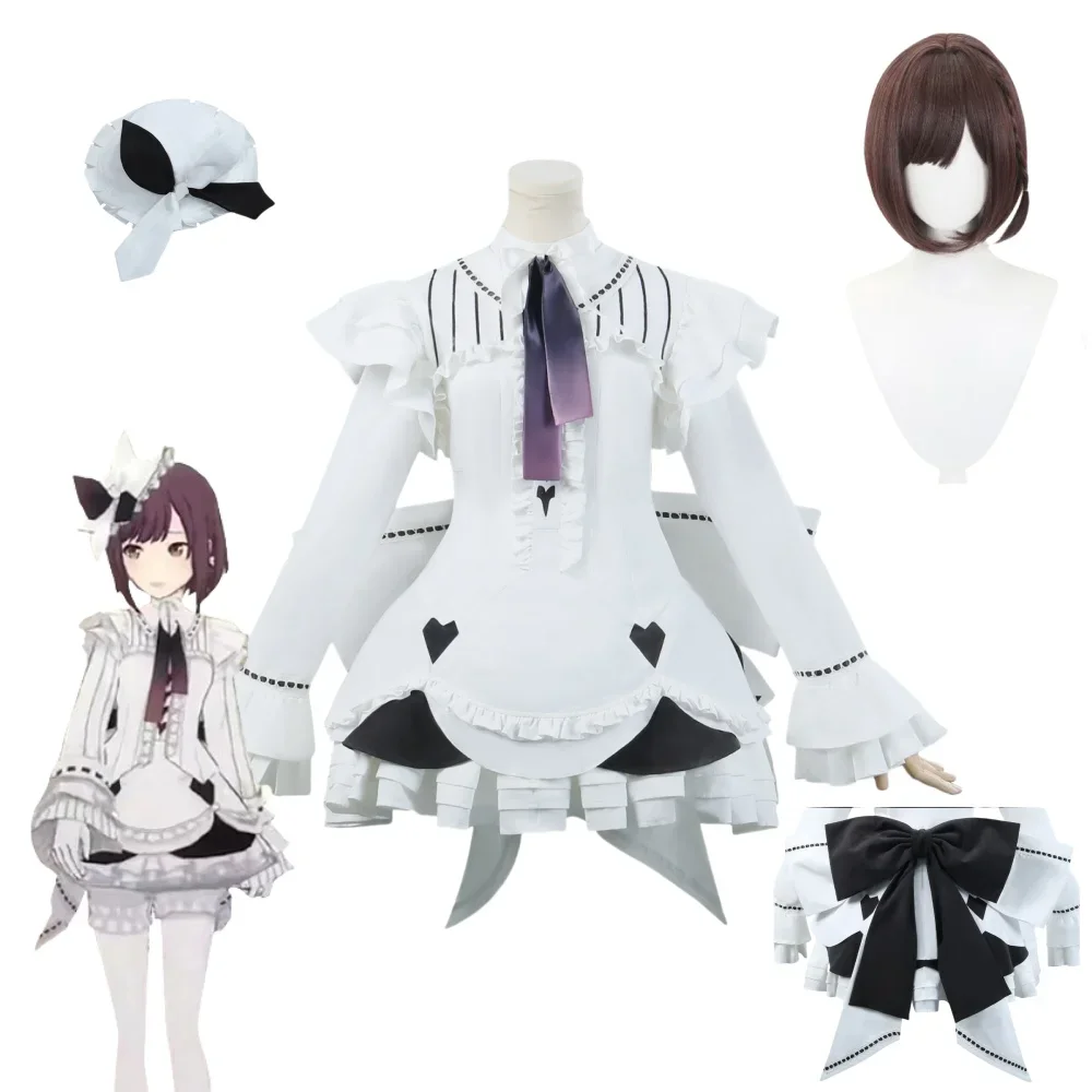 Shinonome Ena أزياء تنكرية شعر مستعار فستان أبيض قبعة المرأة لعبة لعب الأدوار في الهالوين 2025 رائجة البيع