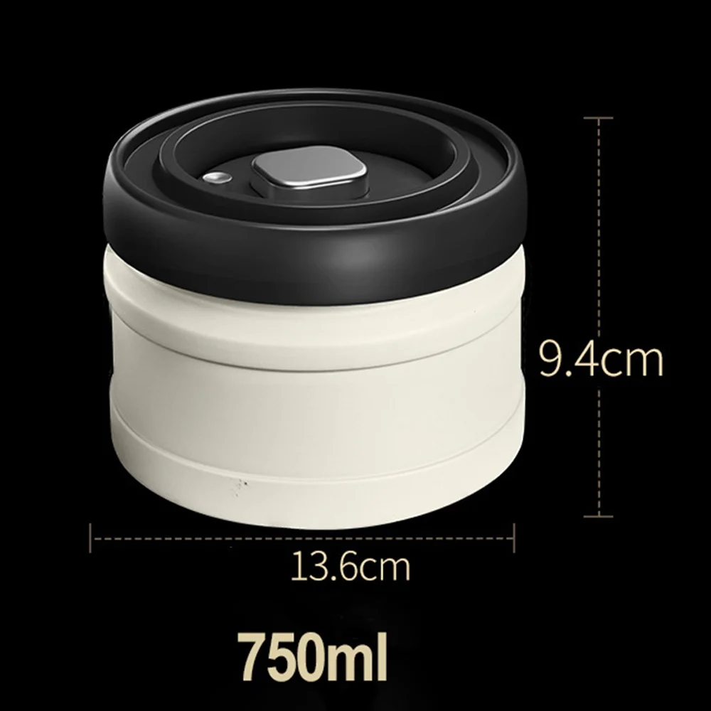 حاوية تخزين حبوب البن المختومة، شاي الحبوب المفرغ، تحافظ على خزان علبة طازجة لبرطمان القهوة محكم الغلق (أبيض، S)-ساخن