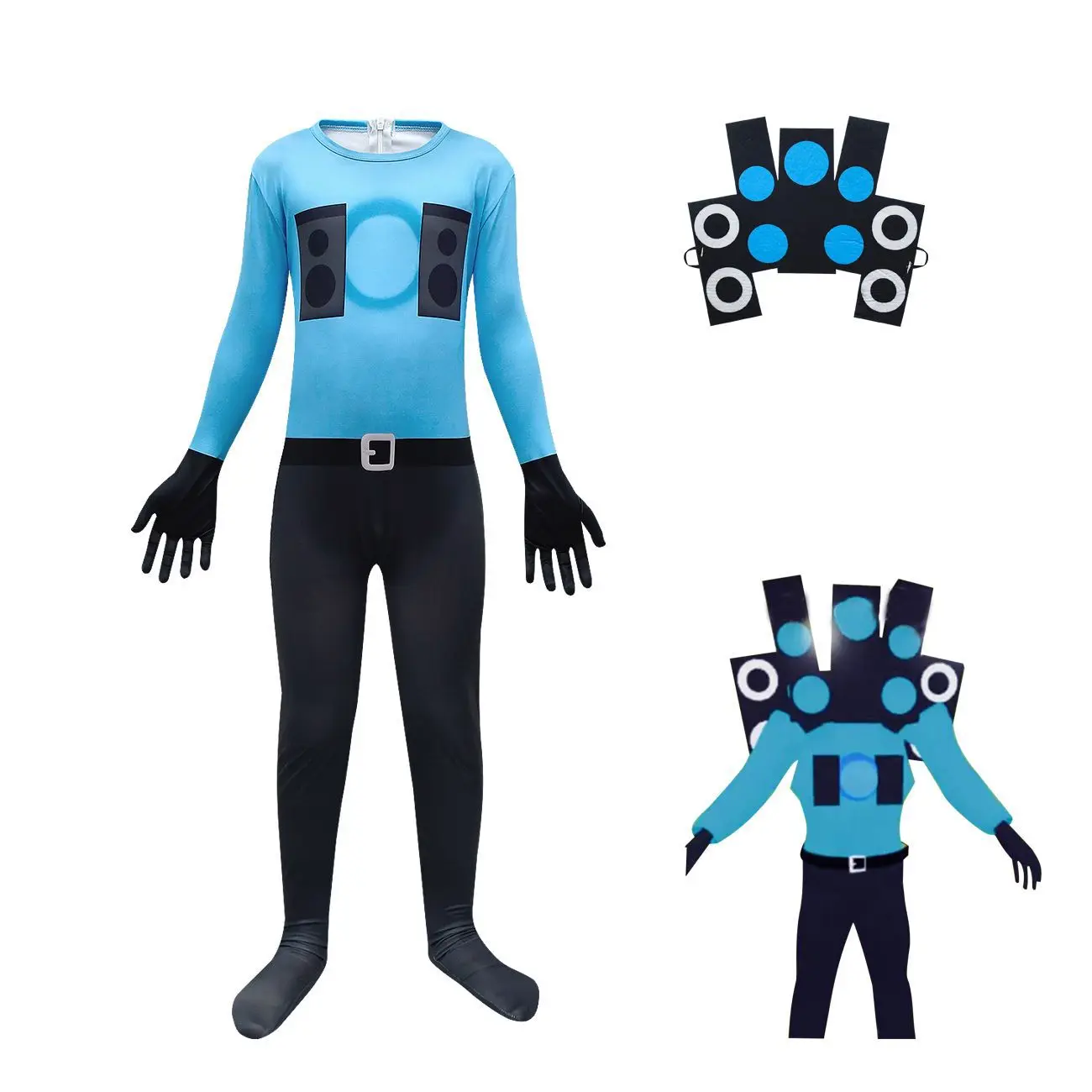 Skibidi Toilet Man vs Monitor Costume Kids Boys TV Man Camera Man Cosplay Horror Game Jumpsuit Halloween Birthday Party Costume