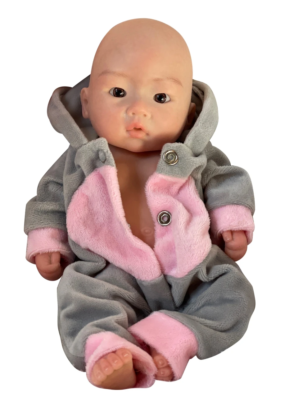 Nieuwe 1 Solid Siliconen Bebe Reborn Kaal Hadmade Soft Touch Pop 10 Inch Leuke Jongen Reborn Pasgeboren Babypop Voor Verjaardagscadeautjes