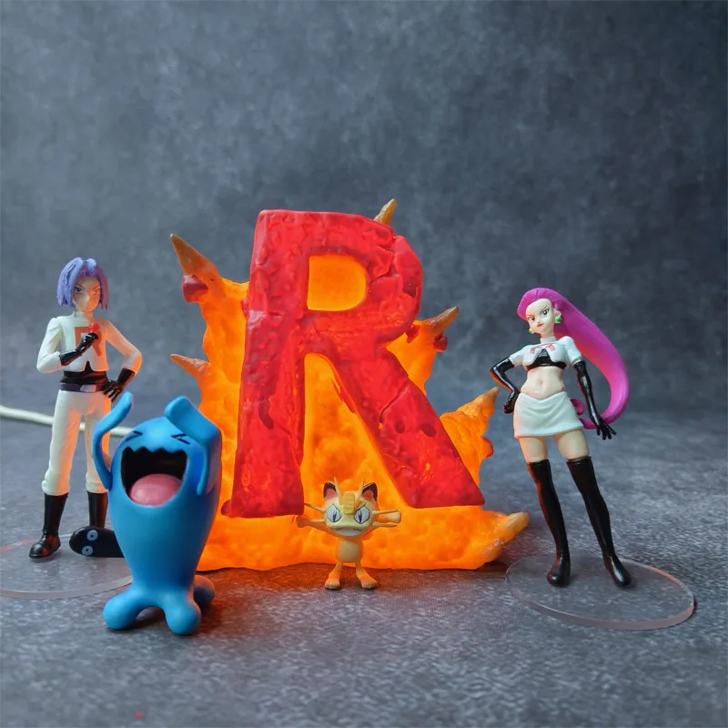 新しいポケモンアニメフィギュア悪役ジェシーケイムチームロケットアクションフィギュア模型玩具-pvc-アクション像装飾グロー人形ギフト