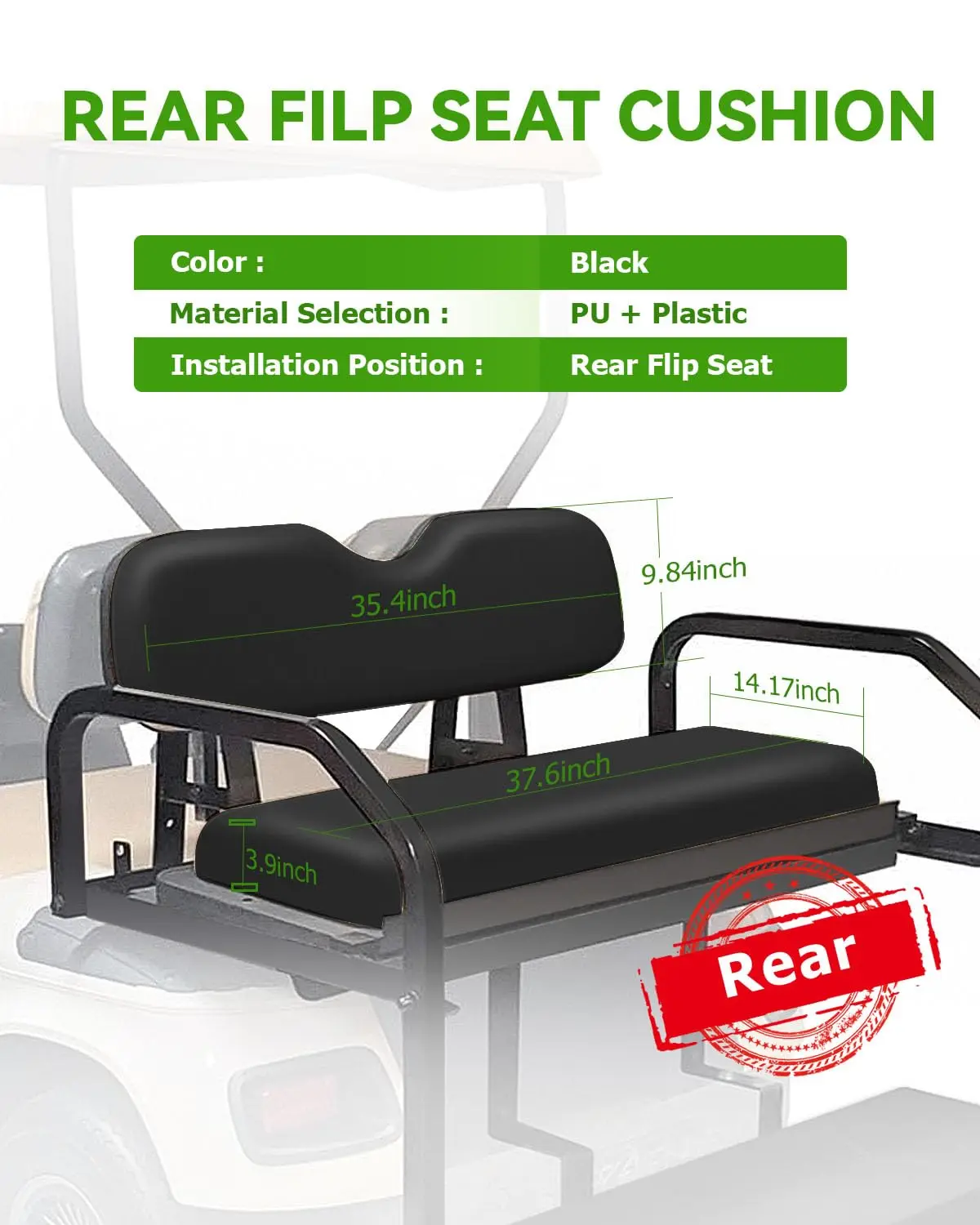 

Rear Replacement Cushions for Golf Cart Rear Seat, Golf Cart Cushion Back Seat for EZGO TXT RXV ST for ST Sport for Valor Models
