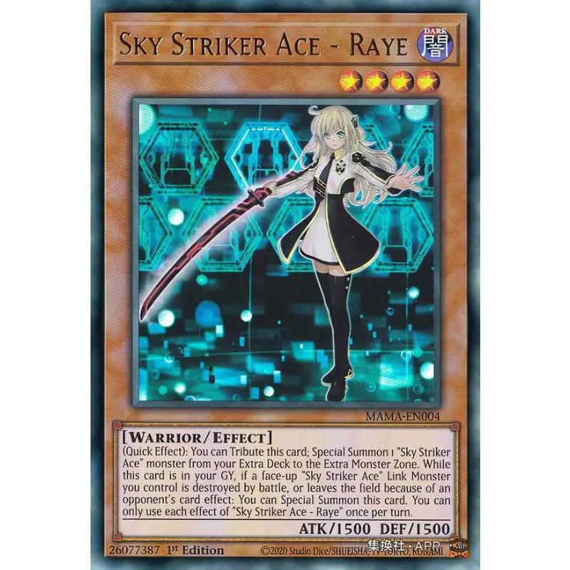 

Yugioh Sky Striker Ace - Raye MAMA-EN004 Ultra Rare 1st Edition Near Mint