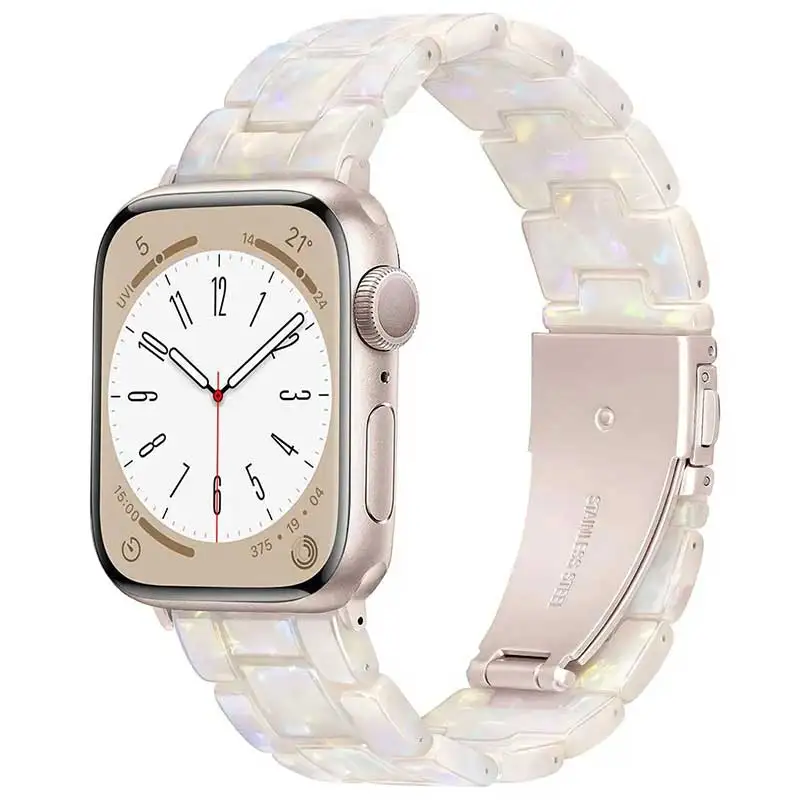 

Роскошный ремешок из смолы в стиле поп для Apple Watch Ultra 2, ремешок 49 мм, 45 мм, 41 мм, 40 мм, 44 мм, 38 мм, 42 мм, браслет-звено Iwatch Series 9 7 8 6 Se 5