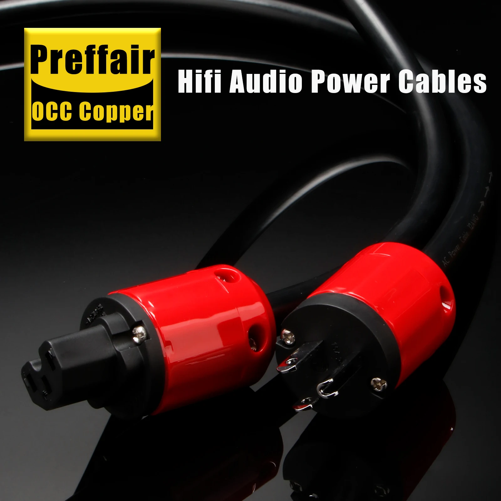 HIgh Purity OCC Silver Plated Audiophile Audio Power Cable 13AWG fever audio wire rhodium plated ue/us plug IEC320 Connector dac