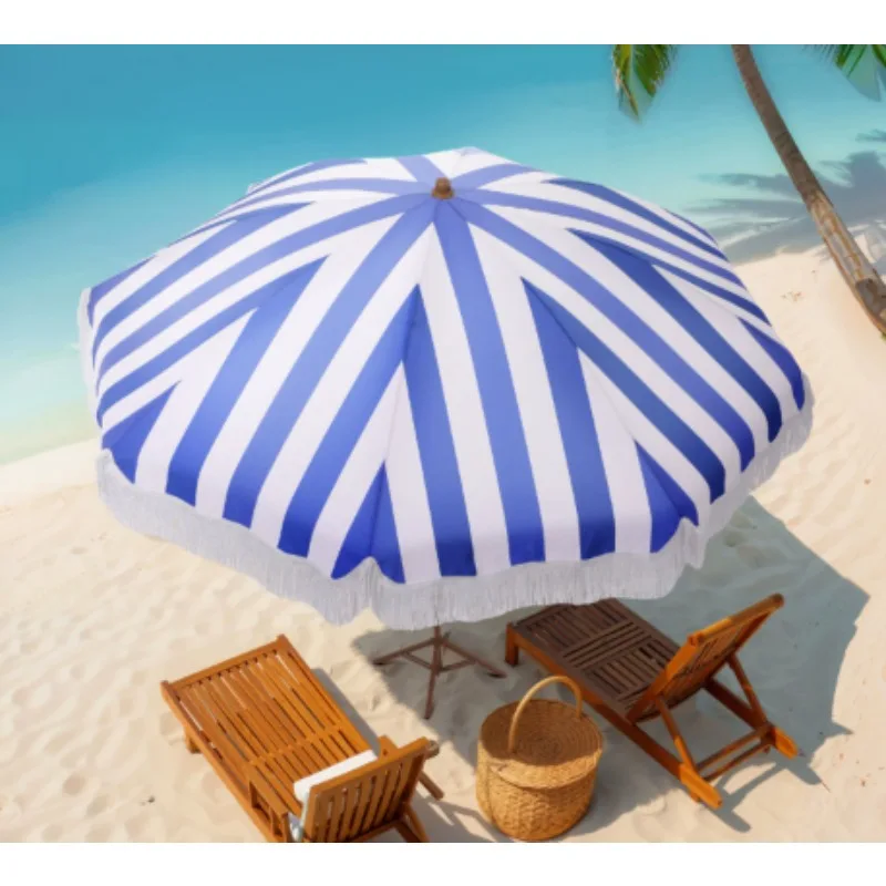 Seaside Resort Beach Umbrella Courtyard  Tassel Umbrella Sun Pool Sun Protection