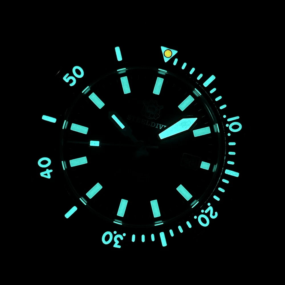 Steeldive marca sd1963 nova chegada mostrador preto moldura de cerâmica 200m à prova dwaterproof água nh35 relógios mecânicos automáticos dos homens reloj